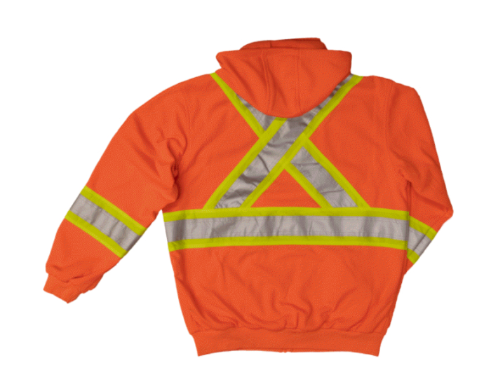 WORK KING - VESTE HAUTE VISIBILITÉ AVEC CAPUCHON - ORANGE - S494 – Image 2